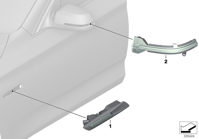 Дополнительный указатель поворота для BMW F07 550iX 4.4 N63N (схема запчастей)
