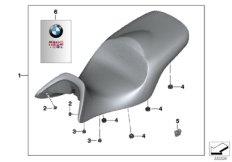 Сид.пов.комфортн.с сист.обогрева сидений для BMW K26 R 1200 RT 10 (0430,0440) 0 (схема запасных частей)