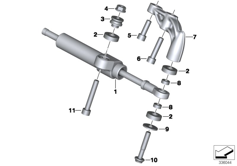 Амортизатор рулевого управления для BMW K21 R nineT (0A06, 0A16) 0 (схема запчастей)