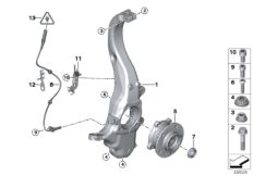 Поворотная опора/подшипник ступ.кол.Пд для BMW E70 X5 4.8i N62N (схема запасных частей)