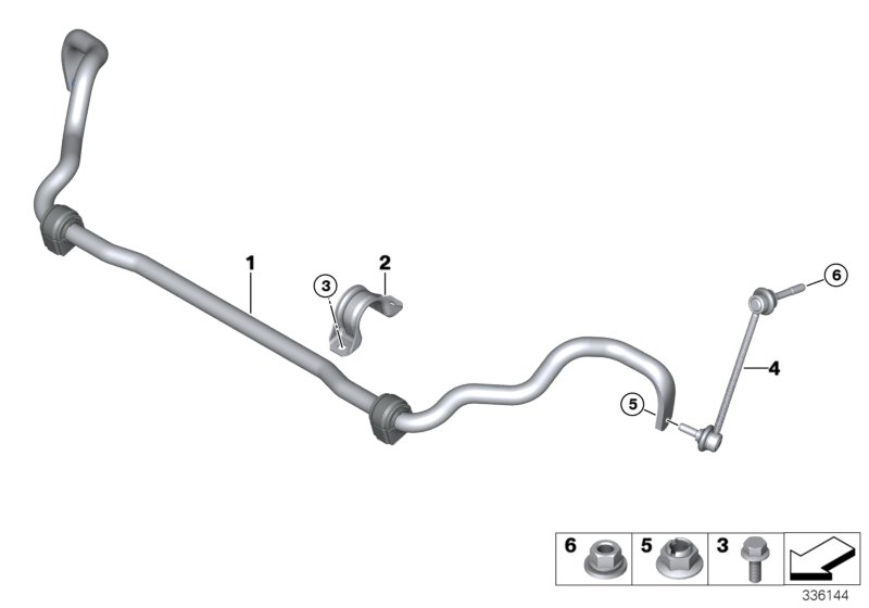 Стабилизатор Пд для BMW F15 X5 50iX 4.0 N63N (схема запчастей)