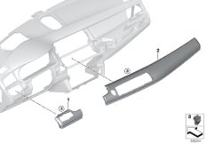 Декор.накладки панели приборов для BMW F07N 530d N57N (схема запасных частей)