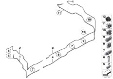 Топливопровод/ элементы крепления для ROLLS-ROYCE RR4 Ghost N74R (схема запасных частей)