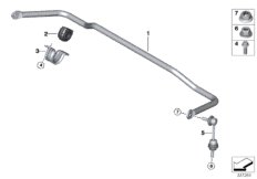 стабилизатор задний для BMW F15 X5 35iX N55 (схема запасных частей)