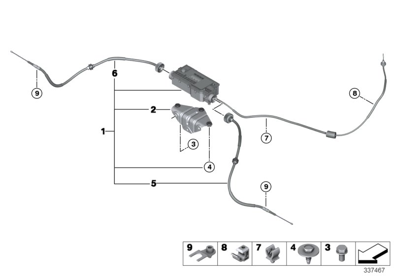 Стояночный тормоз/исполнительный узел для BMW F15 X5 35iX N55 (схема запчастей)