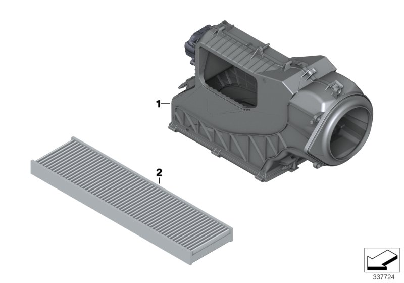 Микрофильтр/детали корпуса для BMW R60 One N16 (схема запчастей)
