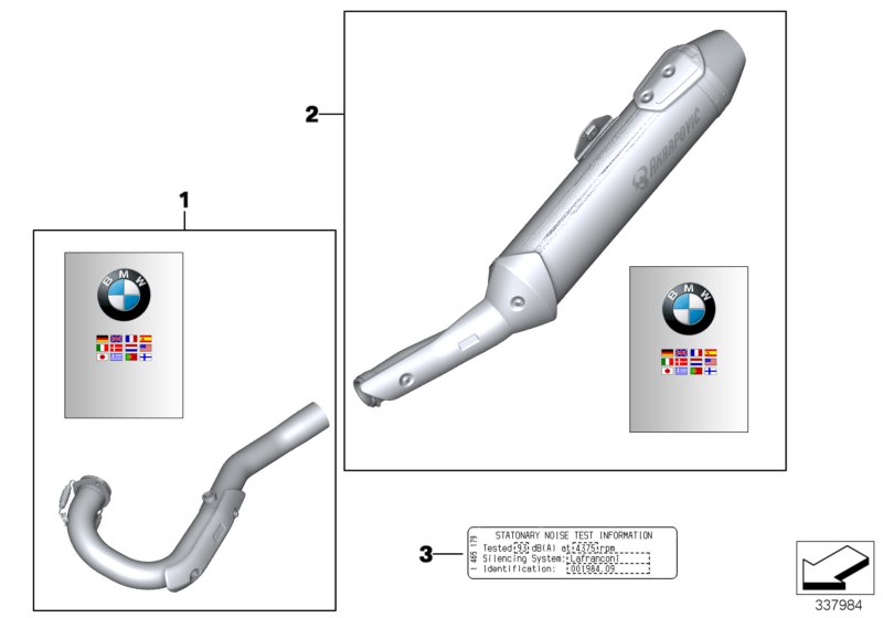 Спортивный глушитель для BMW K15 G 650 Xcountry 07 (0164,0194) 0 (схема запчастей)