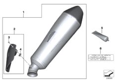 Спортивный глушитель для MOTO K40 K 1300 S (0508,0509) 0 (схема запасных частей)