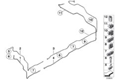Топливопровод/ элементы крепления для BMW F02 750LiX N63 (схема запасных частей)