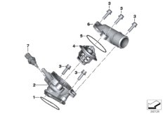 Корпус термостата с термостатом для BMW K46 S 1000 RR 12 (0524,0534) 0 (схема запасных частей)