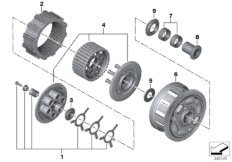 Детали сцепления для BMW K47 S 1000 R (0D02, 0D12) 0 (схема запасных частей)