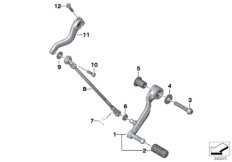 Наружные детали механизма ПП/рычаг ПП для BMW K48 K 1600 GTL Excl. (0603, 0613) 0 (схема запасных частей)