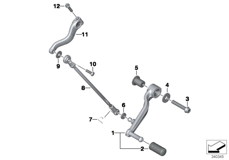 Наружные детали механизма ПП/рычаг ПП для BMW K48 K 1600 GTL Excl. (0603, 0613) 0 (схема запчастей)