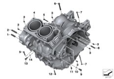 Картер двигателя дополнительные элементы для BMW K73 F 800 R (0217,0227) 0 (схема запасных частей)