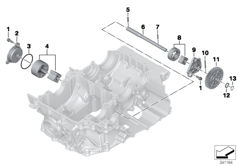 Детали масляного насоса для BMW K73 F 800 R 17 (0B54, 0B64) 0 (схема запчастей)