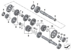 6-ступенчатая КПП/детали блока шестерен для MOTO K71 F 800 S (0216,0226) 0 (схема запасных частей)
