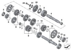 6-ступенчатая КПП/детали блока шестерен для MOTO K72 F 800 GS 08 (0219,0229) 0 (схема запасных частей)