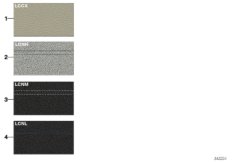 Страница с образцами, цвета кож.обивки для BMW E92N 325xi N53 (схема запасных частей)