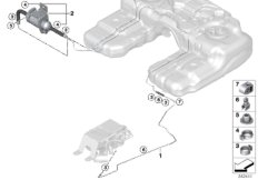 Система подачи топлива/насос/трубопровод для BMW F15 X5 25dX N47S1 (схема запасных частей)