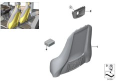 Накладки спинки переднего сиденья для BMW I01N i3 94Ah Rex XB4 (схема запасных частей)