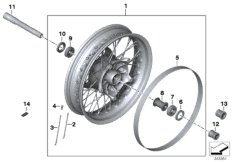 Колесо со спицами Пд для MOTO K21 R nineT (0A06, 0A16) 0 (схема запасных частей)