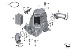 Глушитель шума всасыв./сменн.эл.фильтра для BMW K26 R 900 RT 05 SF (0367,0387) 0 (схема запасных частей)