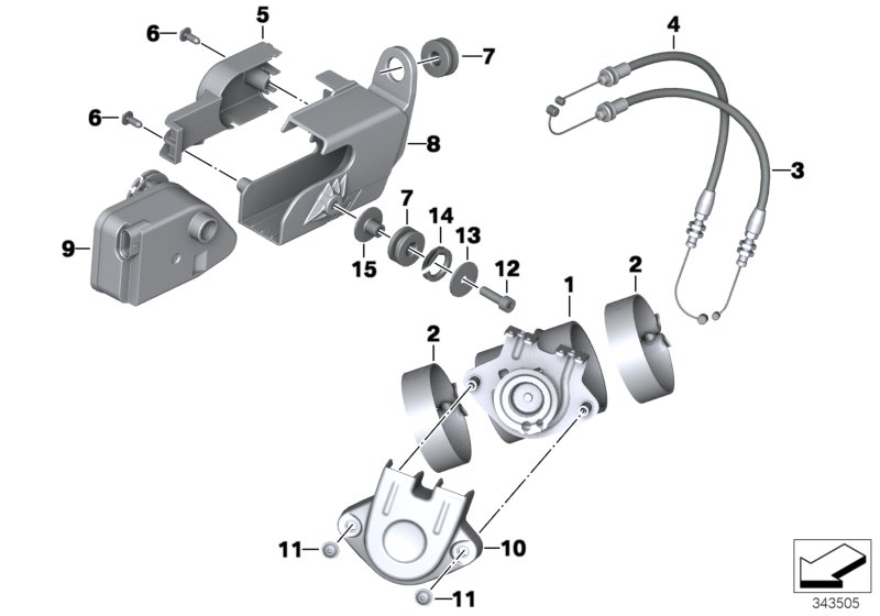 Заслонка глушителя для BMW K21 R nineT (0A06, 0A16) 0 (схема запчастей)