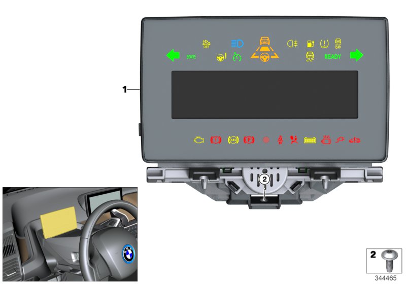 комбинация приборов для BMW I01 i3 60Ah IB1 (схема запчастей)