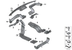 Вентиляционный канал для BMW F16 X6 50iX 4.4 N63N (схема запасных частей)