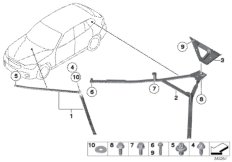 Элемент усиления кузова для BMW E84 X1 20d ed N47N (схема запасных частей)