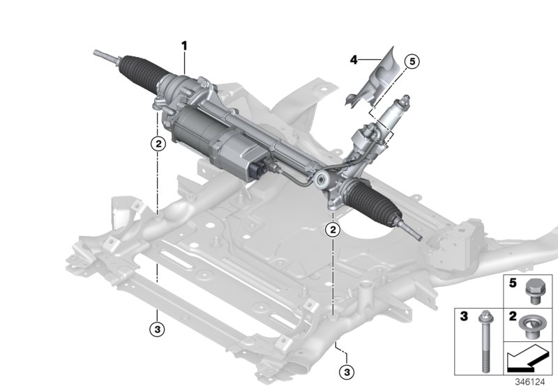 Электрическое рулевое управление для BMW F15 X5 40eX N20 (схема запчастей)