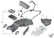 Вентилятор для 3-его ряда сидений для BMW G05 X5 30iX B48D (схема запасных частей)