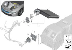Испаритель/ предохранительный клапан для BMW I12 i8 B38 (схема запасных частей)