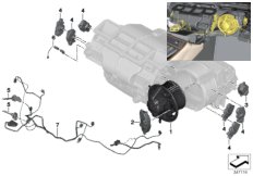 Электрические детали кондиционера для BMW I15 i8 B38X (схема запасных частей)