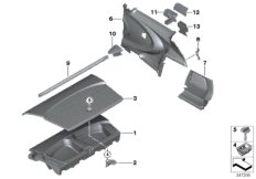Боковая обшивка/крепление багажа для MINI R56N Coop.S JCW N14 (схема запасных частей)