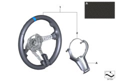 Рулевое колесо M Performance алькантара для BMW F82 M4 S55 (схема запасных частей)