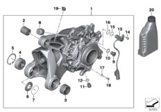 Угловой редуктор с системой вентиляции для BMW K32 R nineT Racer (0J21, 0J23) 0 (схема запасных частей)