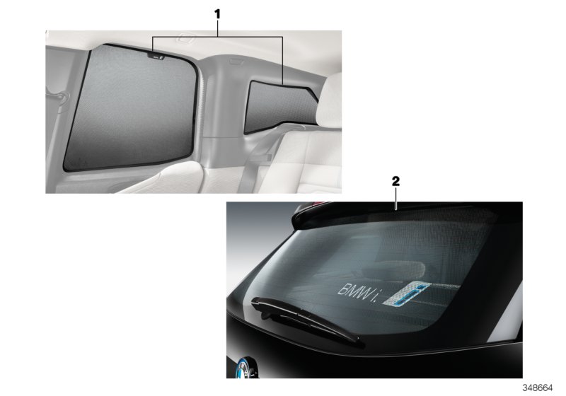 Солнцезащитная штора для BMW I01N i3s 120Ah IB1 (схема запчастей)