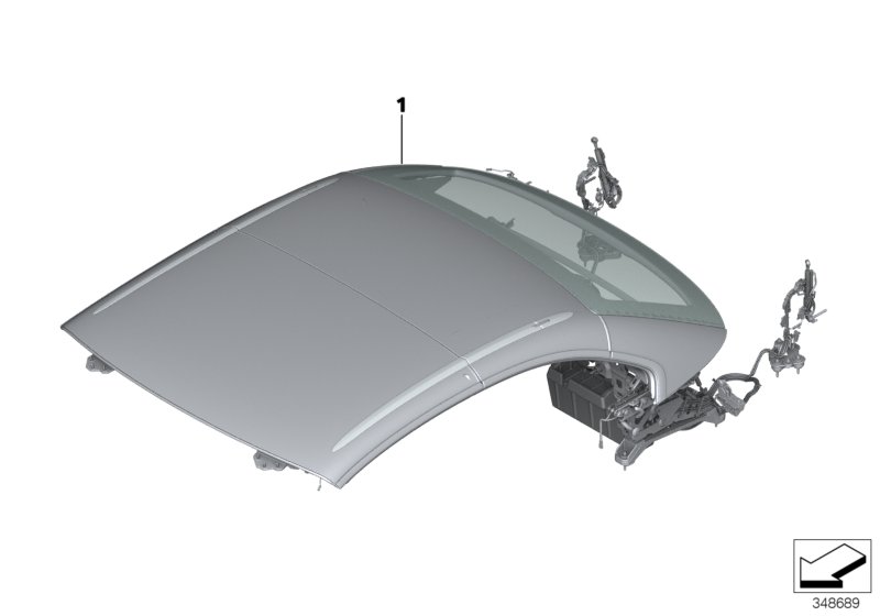 Опускающаяся жесткая крыша для BMW F33 435i N55 (схема запчастей)