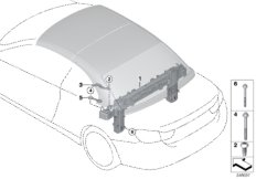 Система защиты при переворачивании для BMW F83 M4 S55 (схема запасных частей)