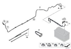 Провод батареи/кабель на массу для BMW MOSP M235i Racing N55 (схема запасных частей)