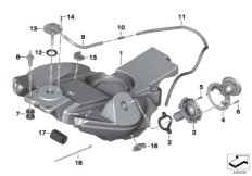Топливный бак/дополнительные элементы для BMW K71 F 800 GT 17 (0B53, 0B63) 0 (схема запасных частей)