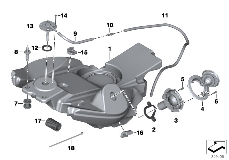Топливный бак/дополнительные элементы для BMW K71 F 800 ST (0234,0244) 0 (схема запчастей)