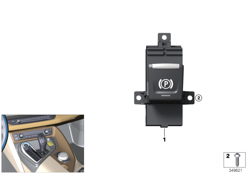 Выключатель парковочного тормоза для BMW I12 i8 B38 (схема запчастей)