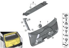 облицовка багажной двери для BMW I01 i3 60Ah Rex IB1 (схема запасных частей)