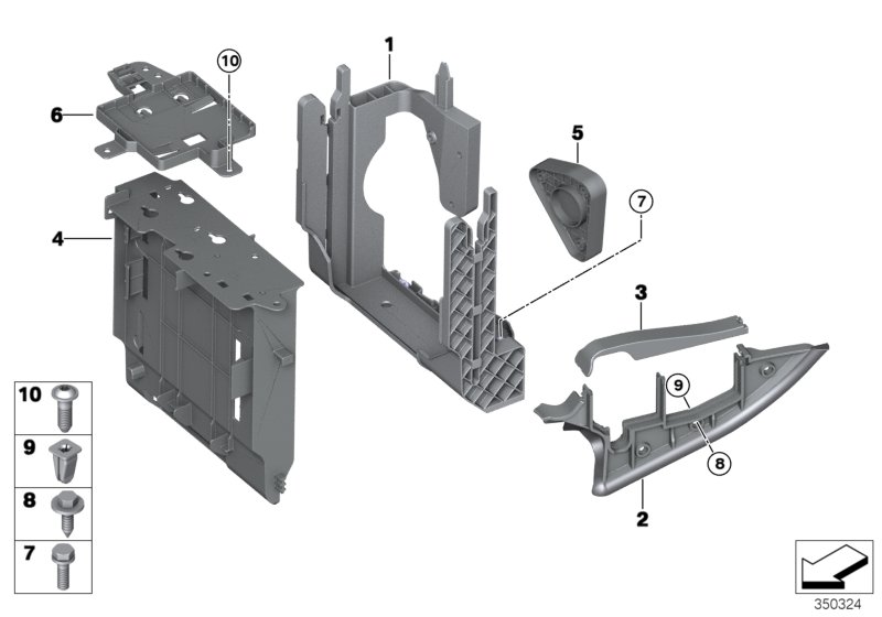 Приборная панель и детали крепления для BMW F15 X5 50iX 4.4 N63N (схема запчастей)
