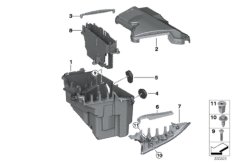 Отсек ЭБУ для BMW F15 X5 30dX N57N (схема запасных частей)