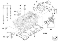 Головка блока цилиндров-доп.элементы для BMW E85 Z4 2.0i N46 (схема запасных частей)