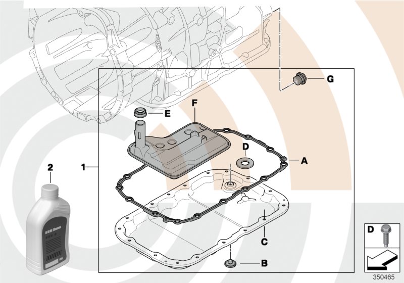 К-т для замены масла АКПП для BMW E91N 325i N52N (схема запчастей)