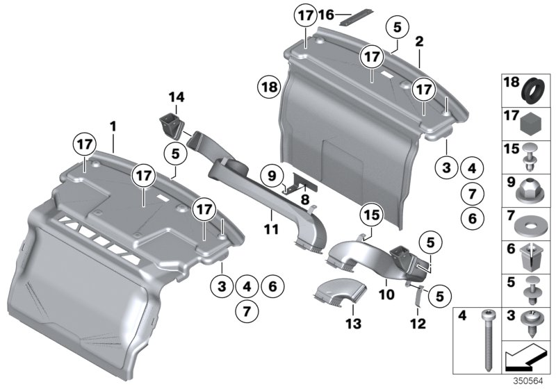Облицовка перегородки багажн.отделения для BMW RR4 Ghost EWB N74R (схема запчастей)